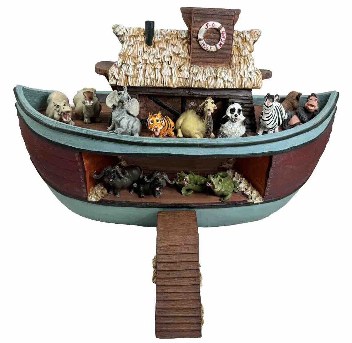 Pete Apsit S.S. Holy Herd Noah's Ark Set with 13 Animal Figures And Ramp
