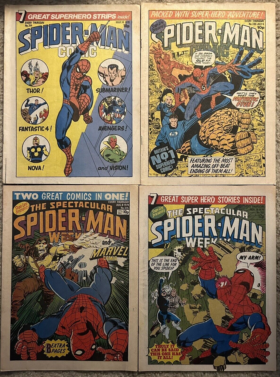 Spectacular Spider-Man Weekly, Marvel UK 1979-80 (2nd Black Cat Rep ASM 195) HTF