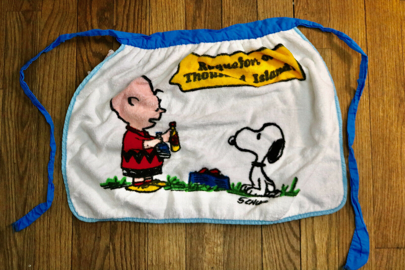 Peanuts Gang Snoopy vintage 1970's terry cloth apron Tastemaker