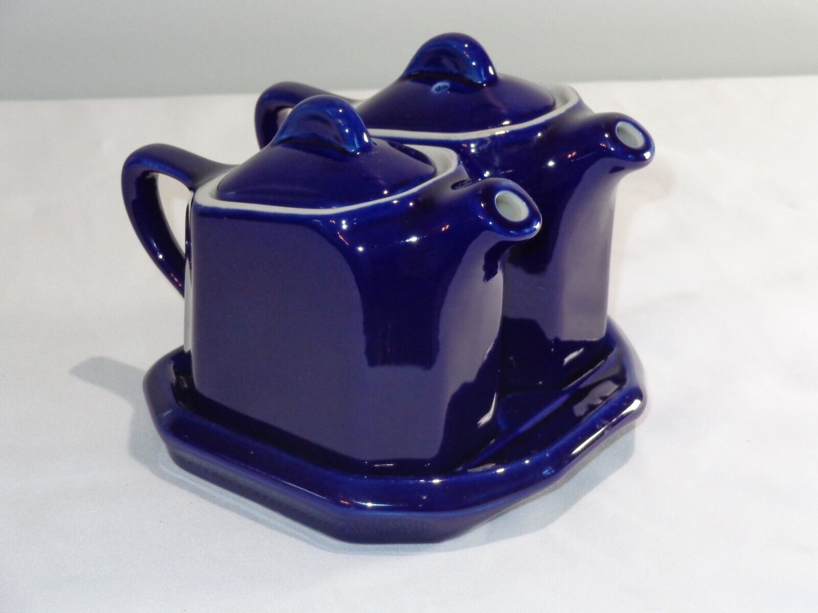 Vintage Hall China Cobalt Blue Tea For Two Set