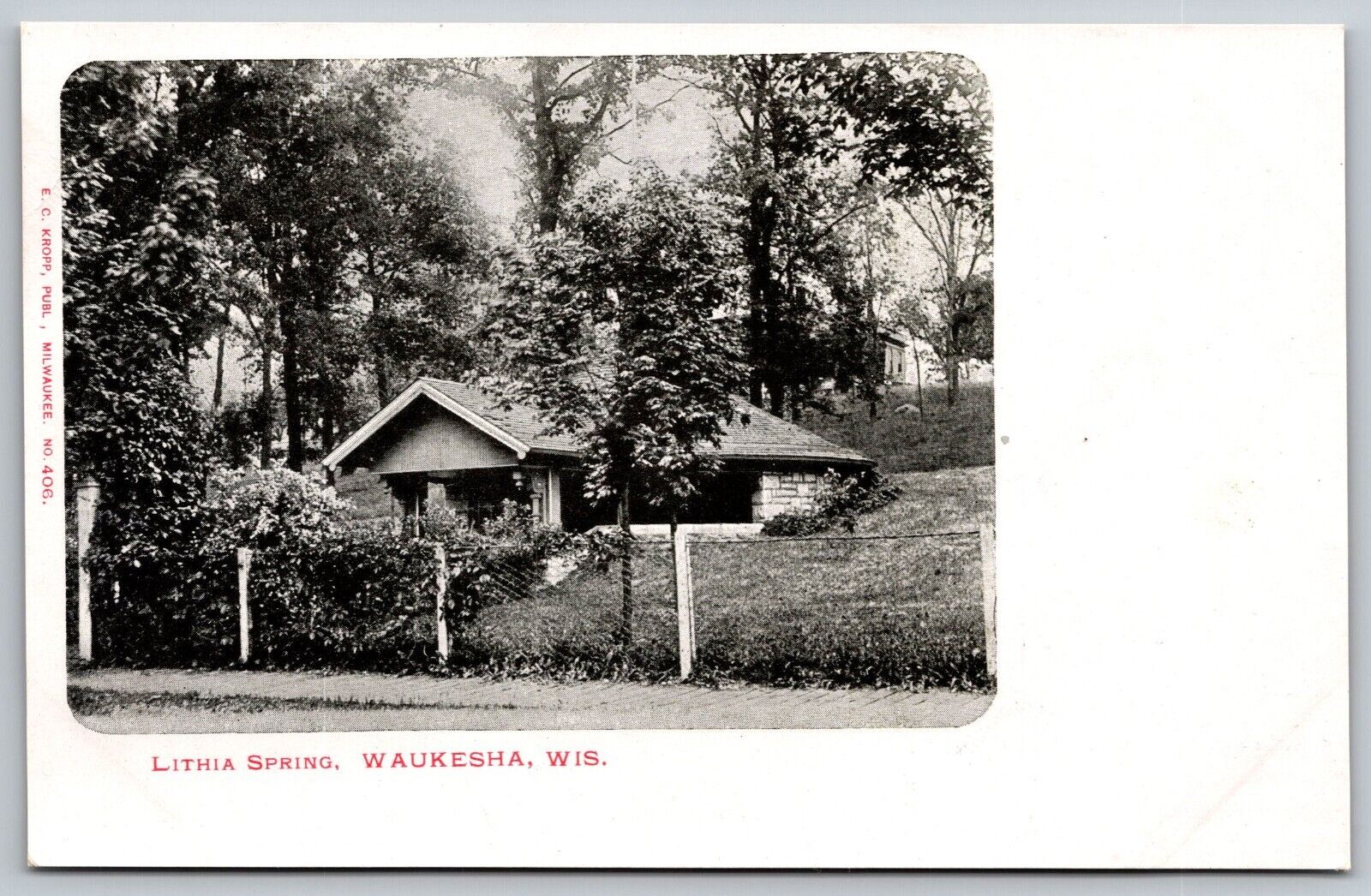 Vintage Postcard Lithia Spring Waukesha Wis. *A1109