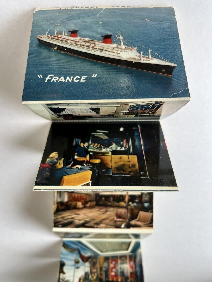 FRENCH LINE SS FRANCE 1960 CGT GENUINE PHOTOS CARDS FIRST CLASS CRUISE SHIP