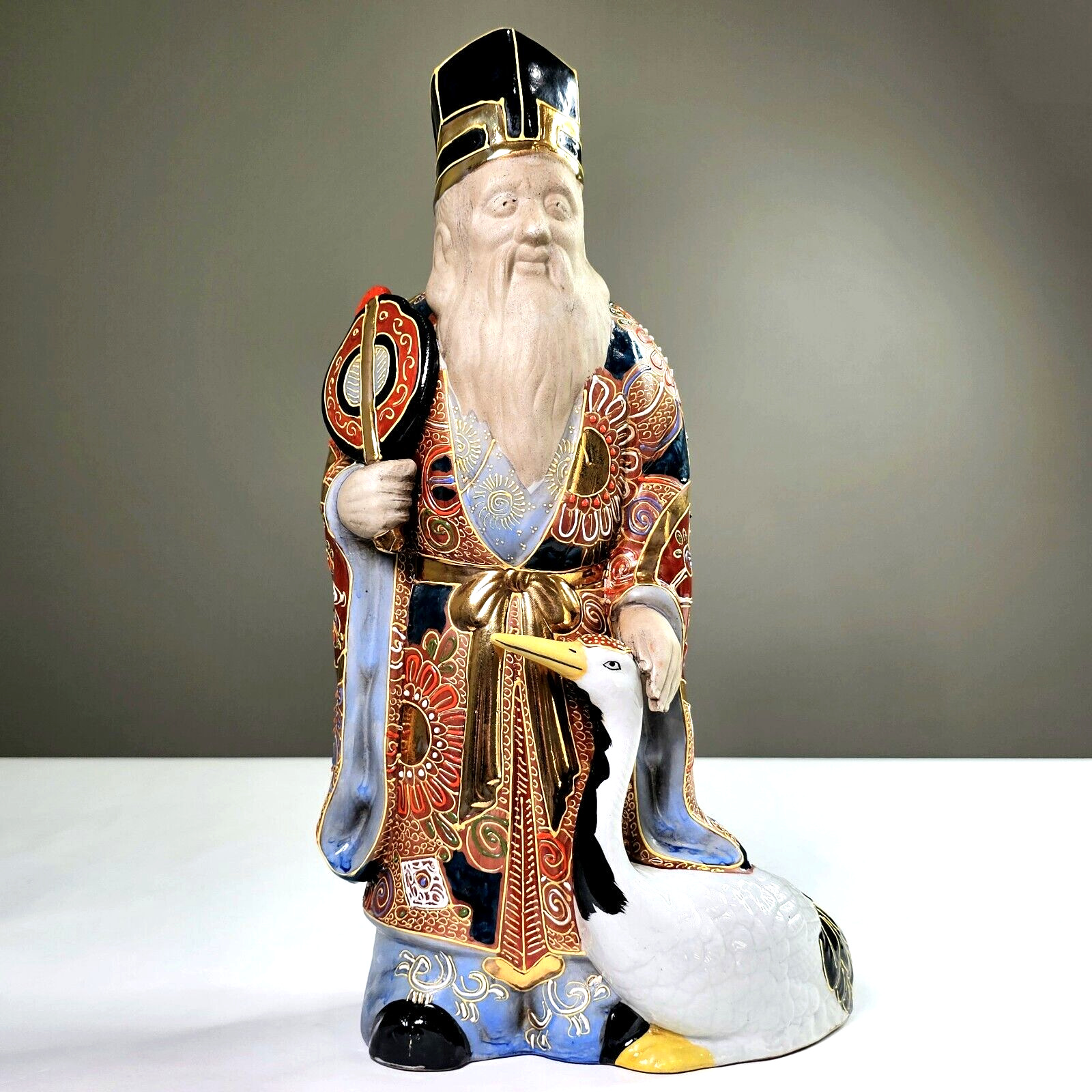 JAPANESE KUTANIWARE Seven Gods of Luck  Longevity 19th Century Statue Warrior