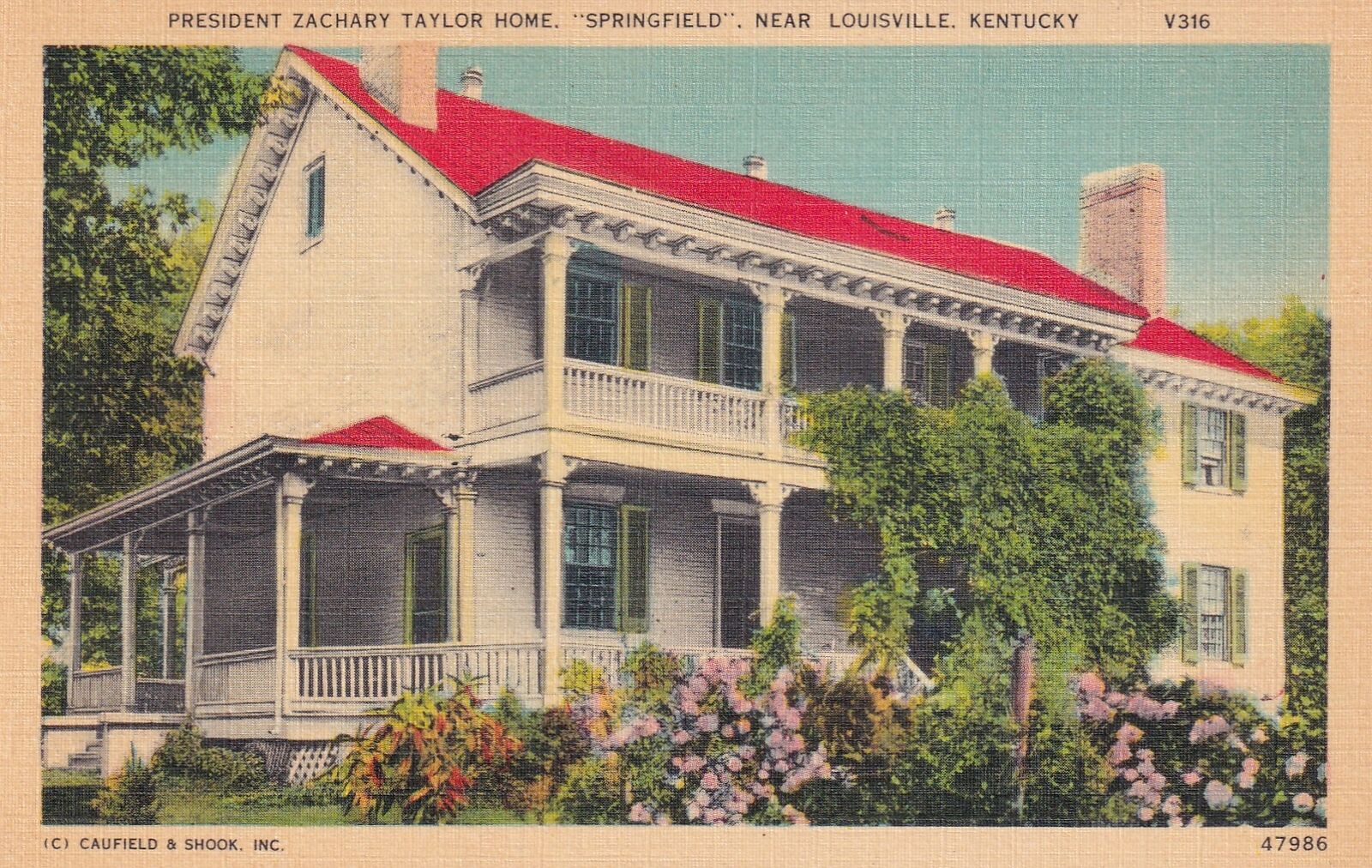 Louisville KY Kentucky Zachary Taylor\'s Home 12th US President Postcard D53