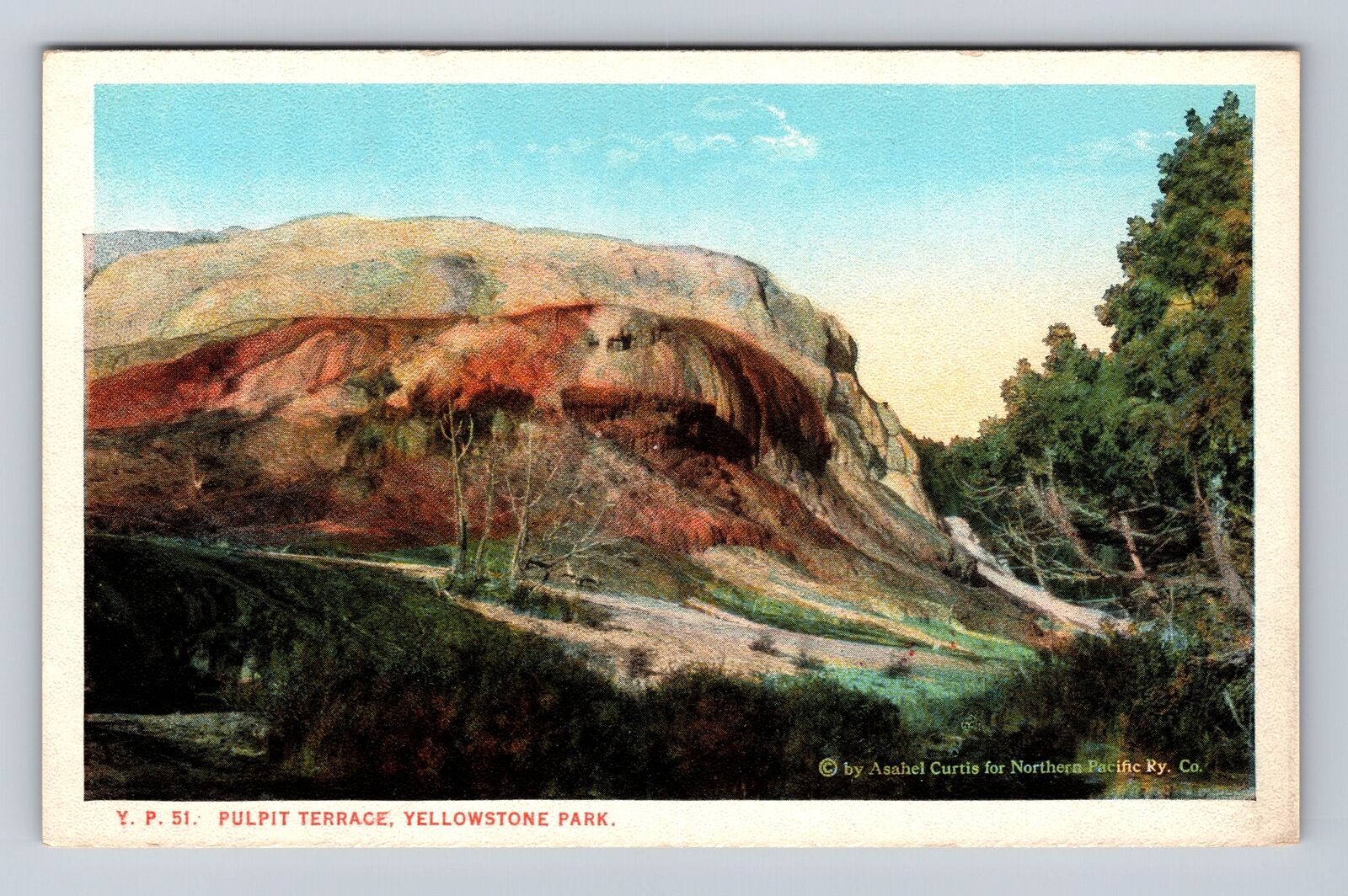 Yellowstone National Park, Pulpit Terrace, Antique, Vintage Souvenir Postcard