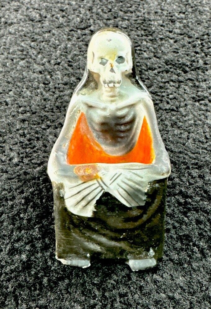 Vintage Rare 1950s Skeleton Ashtray Hinged Jaw Nodder Made In Japan Trinket