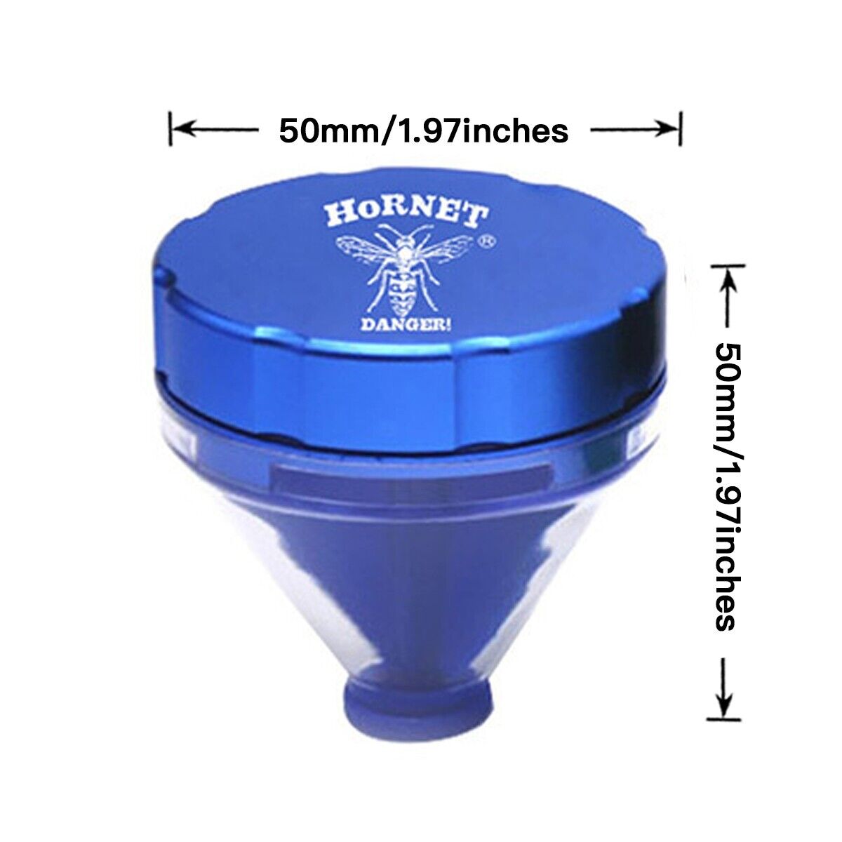 Flat Funnel Grinder Two-Layer 50mm Manual Metal Funnel Tobacco Grinder Blue