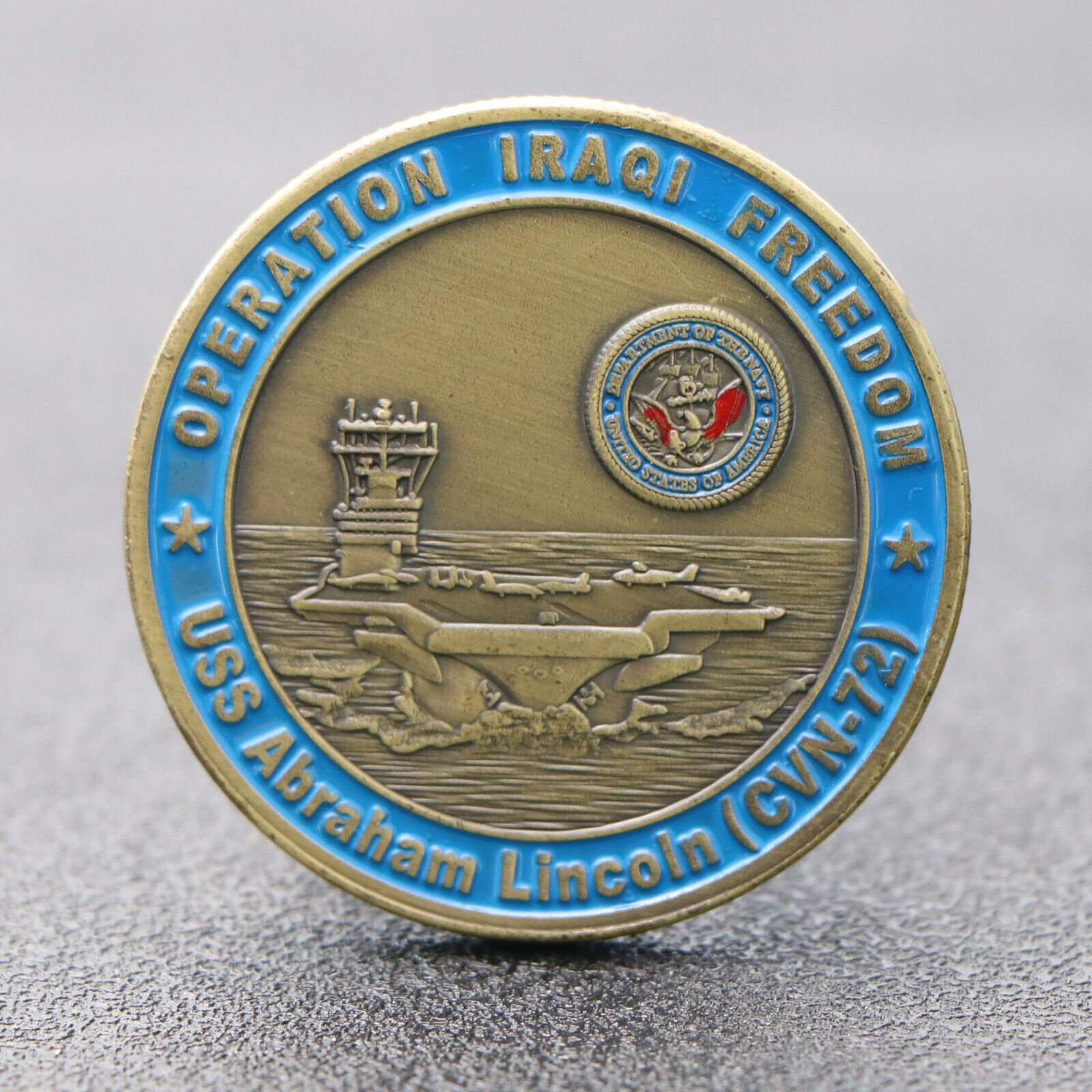 US Military USS Abraham Lincoin CVN-72 Operation Iraqi Freedom Challenge Coin