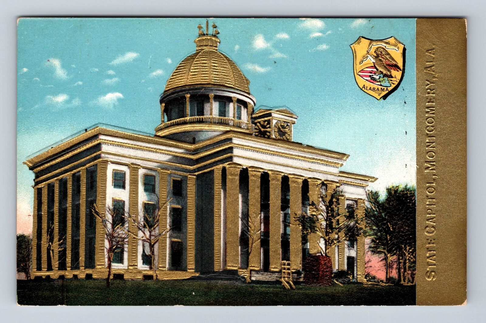 Montgomery AL-Alabama, State Capitol, Antique, Vintage Souvenir Postcard