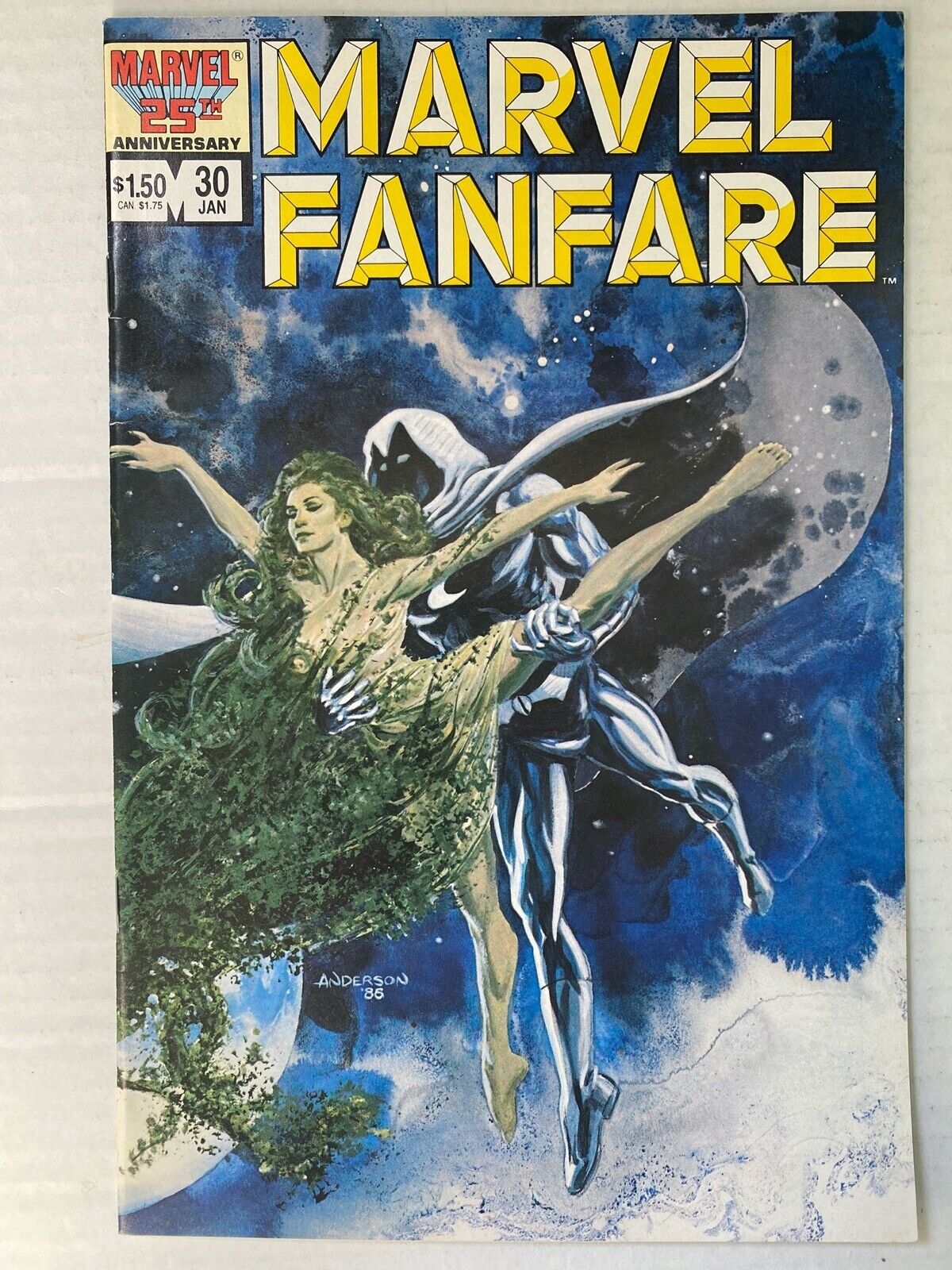 MOONKNIGHT WRAPAROUND COVER - MARVEL FANFARE #30 Real to Reel 1987 MARVEL COMICS