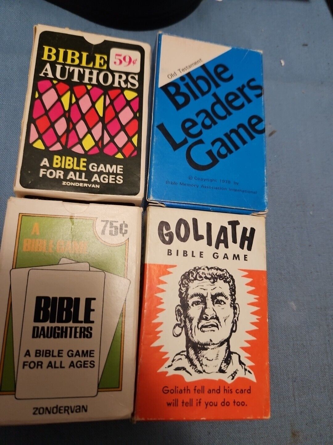 Vintage  Zondervan Bible Authors + 3 Other Bible Vtg Card  Games 1970s 