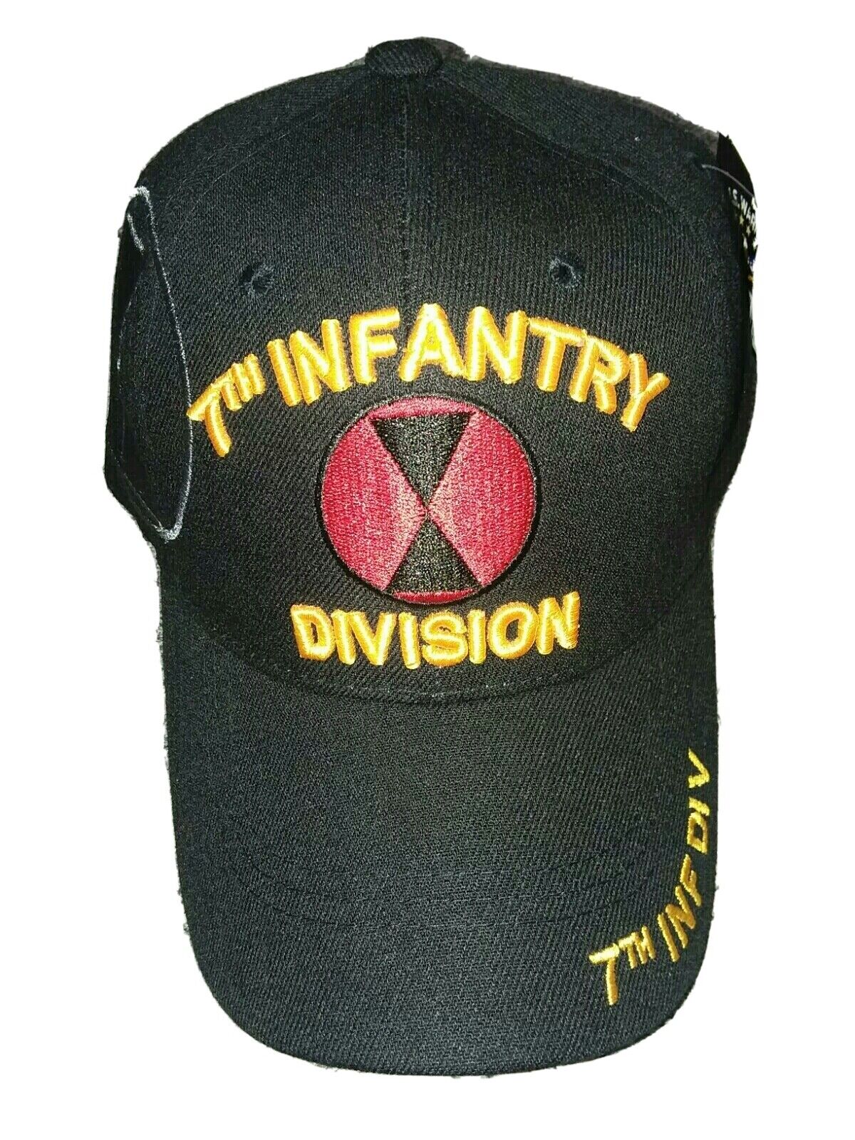 7th Infantry Division Black Army Baseball Cap 7th ID Military Embroidered Hat