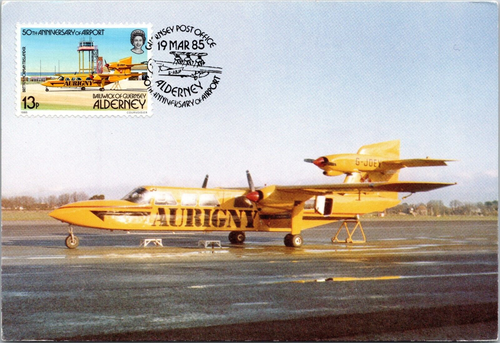 British United Airlines- 4x6 Airplane Postcard Maxicard FDC- DH 114 Heron 1B