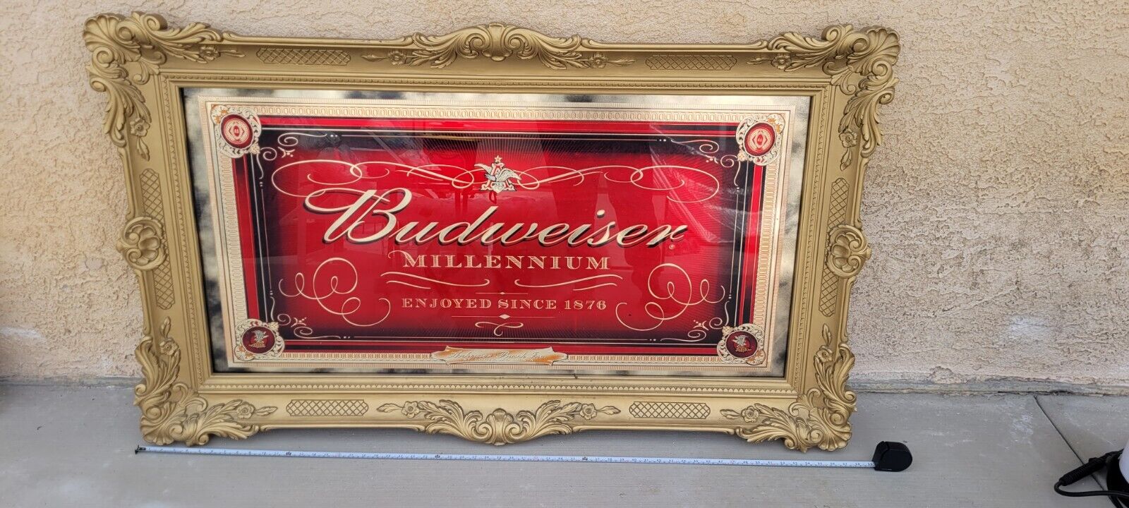 LARGE Budweiser Mirrored Sign - Collectable & Rare Millennium Edition - Bar Sign