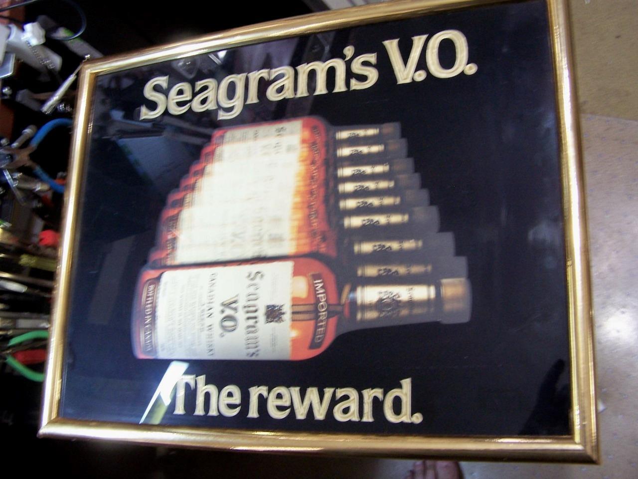 Seagram\'s V.O. The Reward Canadian Whisky Bar Sign Glass 14x20\