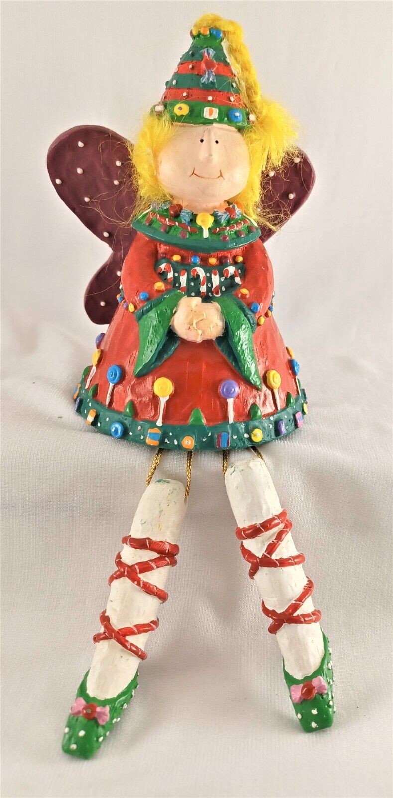 Vintage Russ Berrie Christmas Angel Shelf Sitter Resin Figurine   8\