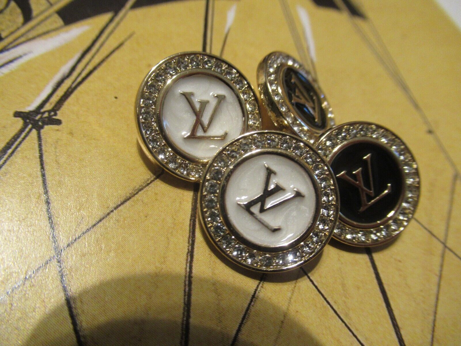LV VUITTONS  buttons  GOLD   tone 18 mm   BUTTONS THIS IS FOR 4