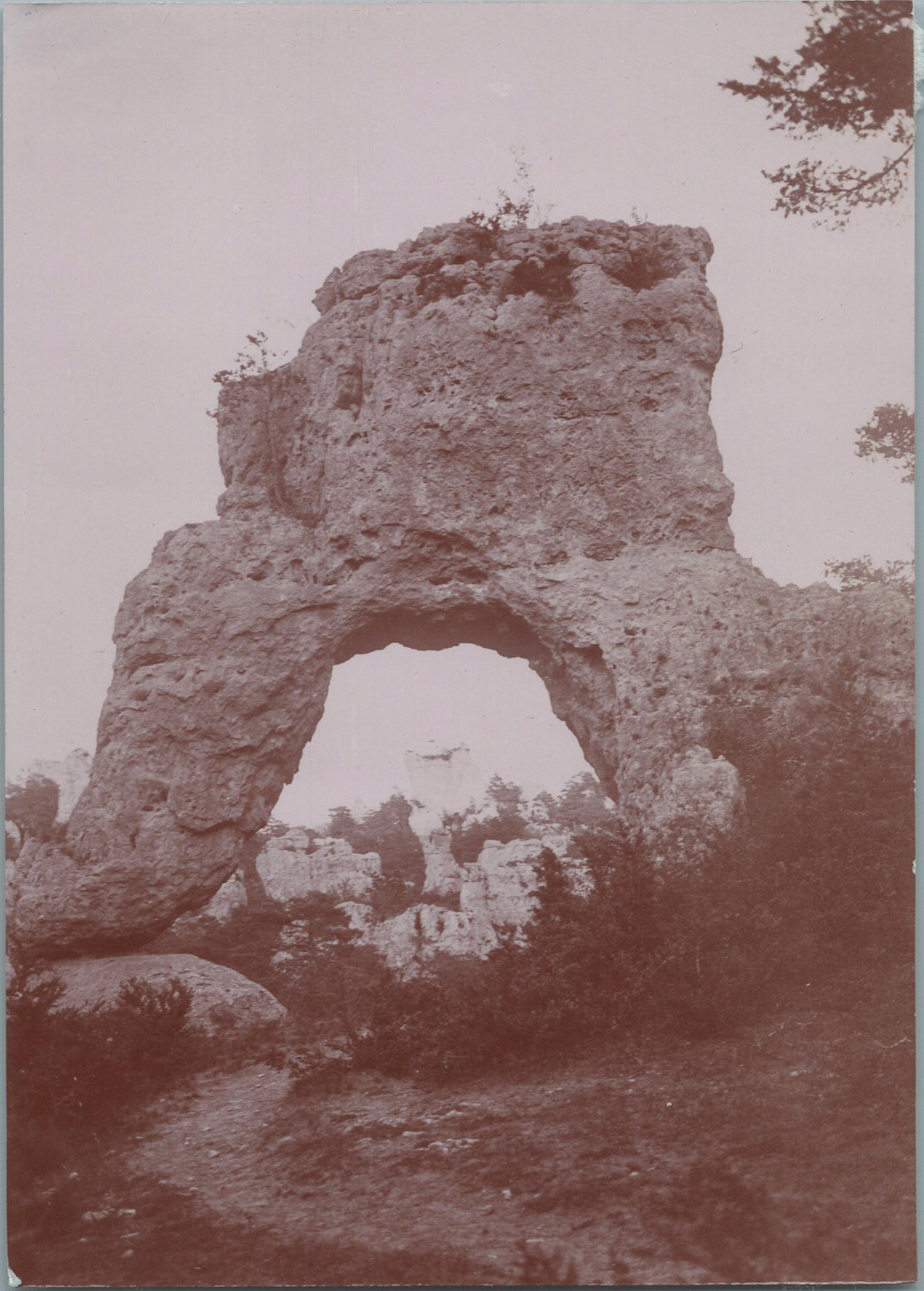 France, Montpellier le Vieux Lozère, the Porte de Mycenae Vintage print, print d