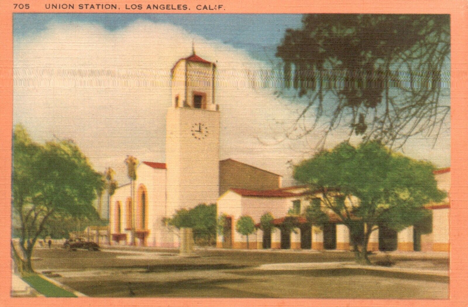 Postcard CA Los Angeles California Union Station Linen Vintage PC G5014