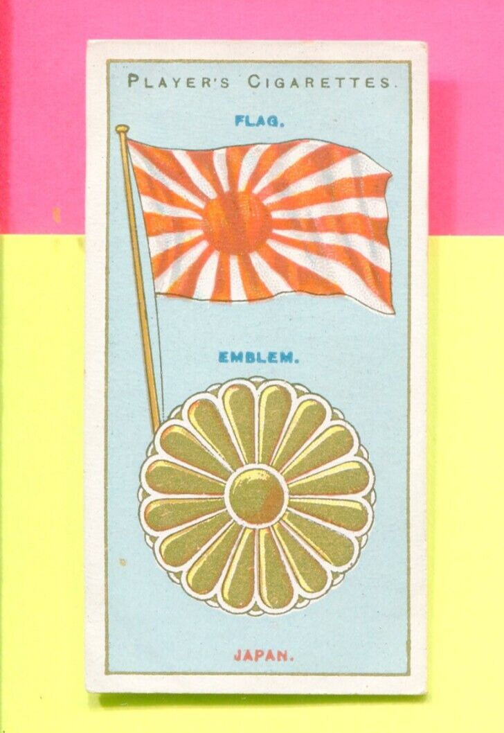 1905 JOHN PLAYER & SONS CIGARETTES COUNTRIES FLAG & ARMS TOBACCO CARD #6 JAPAN