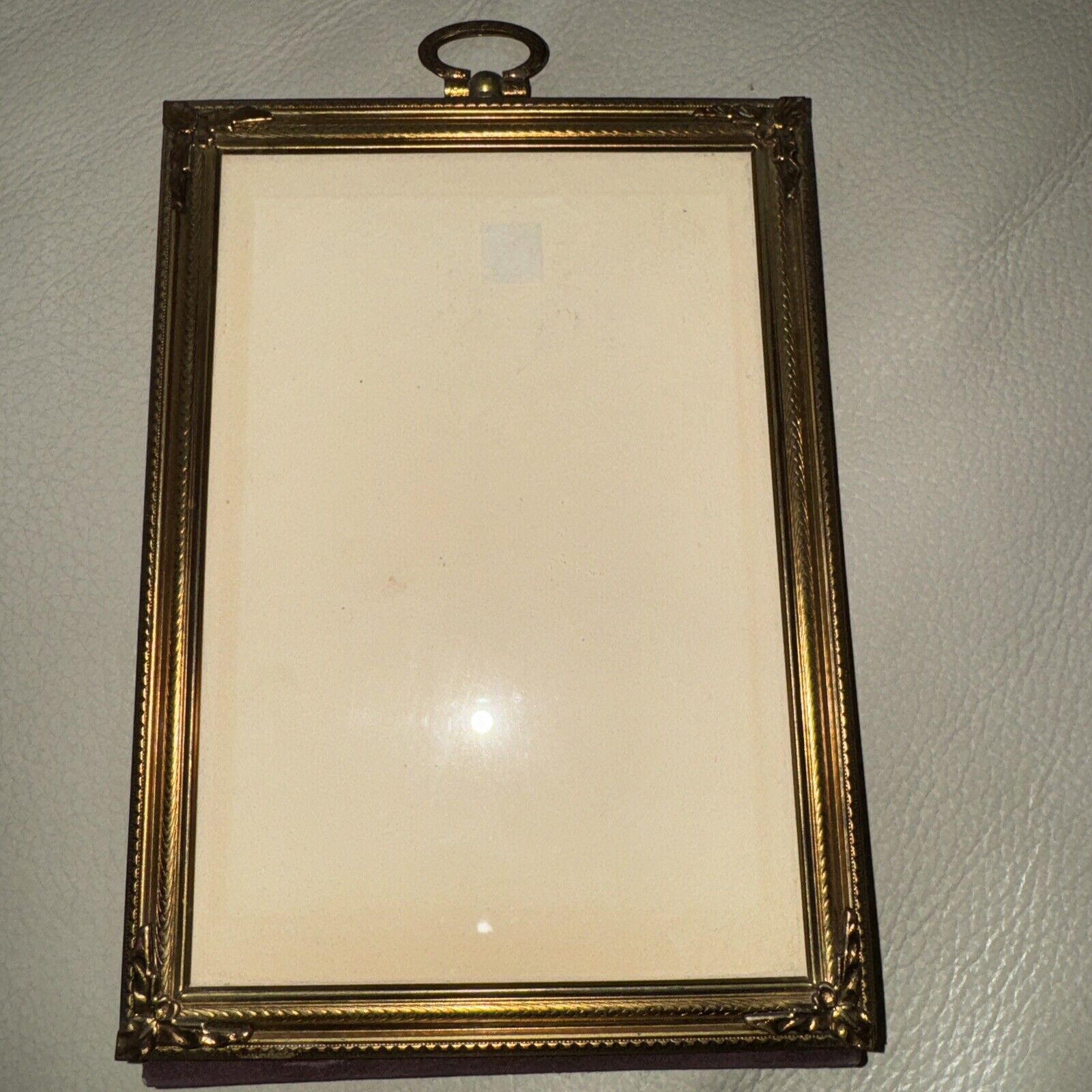 Vintage Antique Ornate Brass/ Glass Picture Frame 5-1/4” X 7”