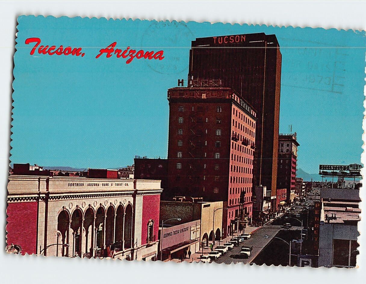 Postcard Looking South Stone Avenue Downtown Tucson Arizona USA