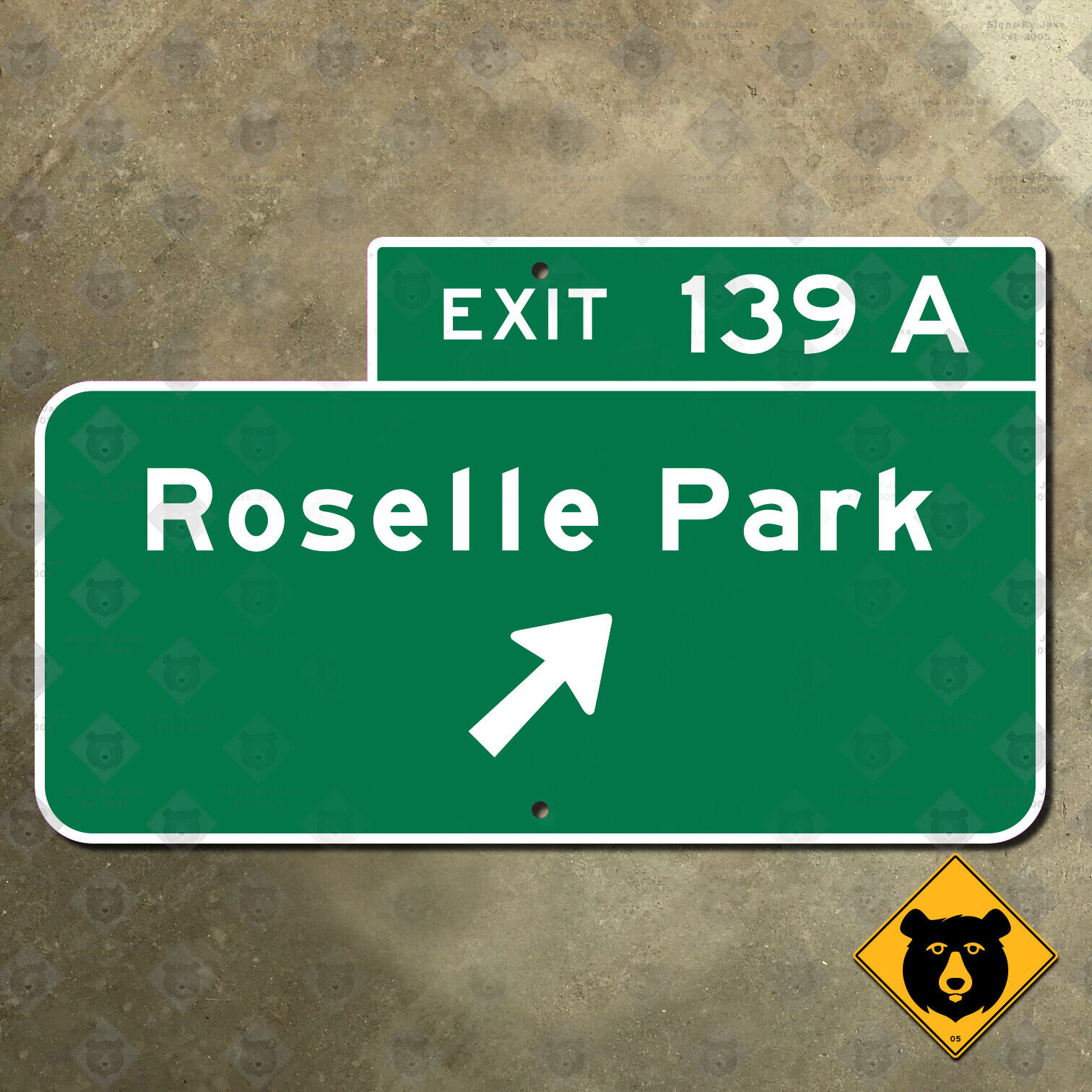 New Jersey parkway exit 139A Roselle Park road sign Garden 15x9