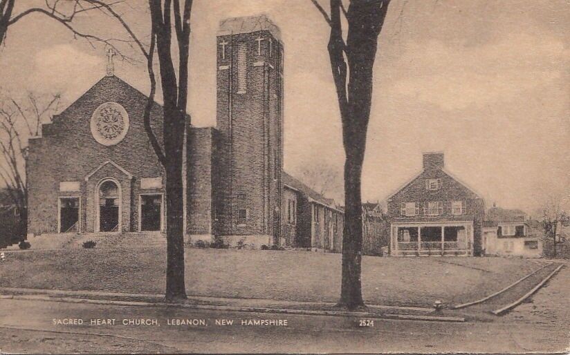 Postcard Sacred Heart Church Lebanon New Hampshire NH
