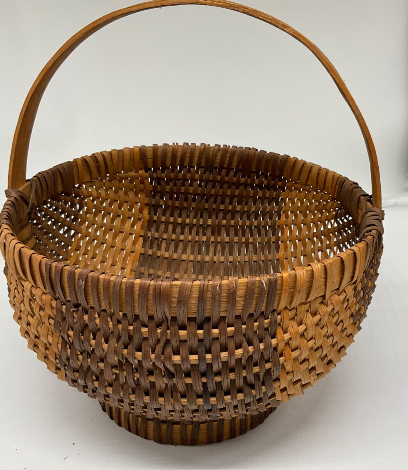 Medium Rustic Gathering Woven Wicker Basket Natural Light Brown Sturdy