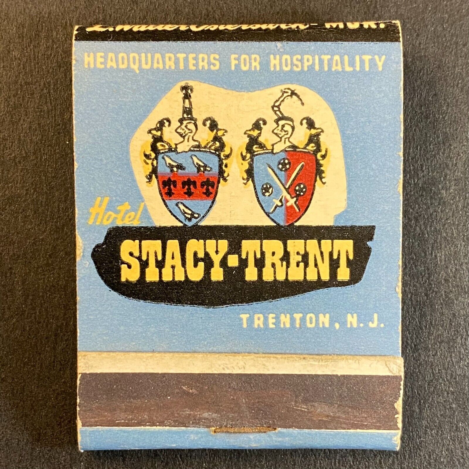 Stacy Trent Hotel Trenton, NJ Mostly Full (-5) Matchbook c1940's-50's