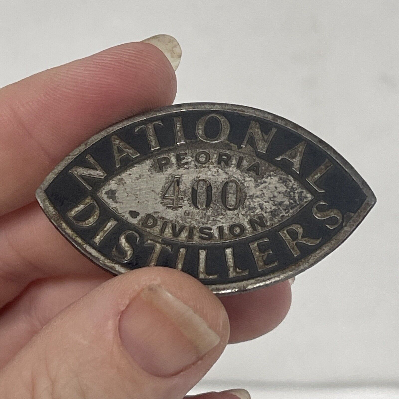 Antique Employee Badge Pins National Distillers Peoria Division #400
