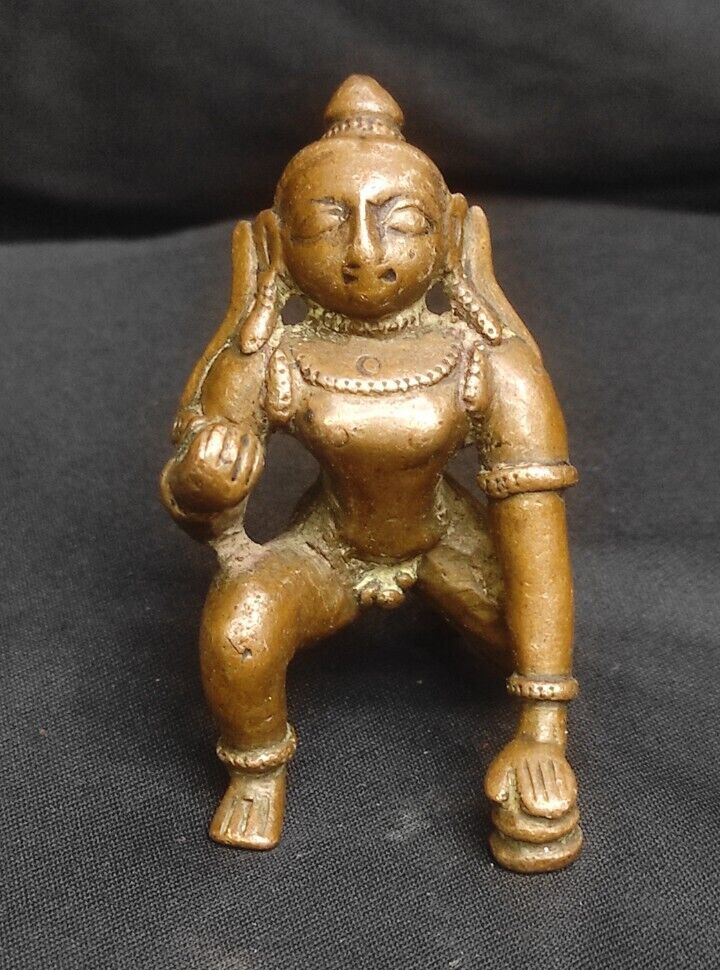 Antique Indian Traditional Copper Miniature  Bal Krishna Statue