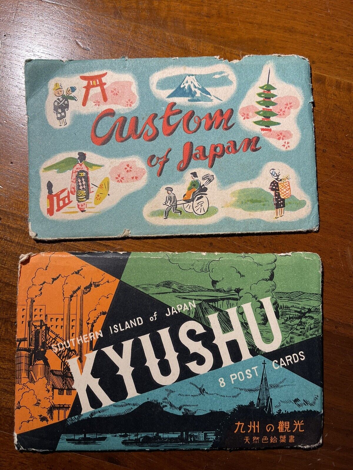 Lot Of 13 Vintage Japanese Postcards Kyushu Fukuda Cards Unused Custom Of Japan