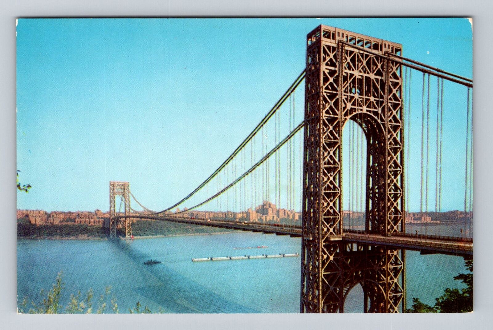 Fort Lee NJ-New Jersey, George Washington Bridge, Antique, Vintage Postcard