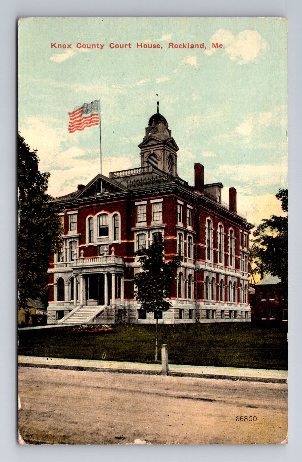 Rockland ME-Maine, Knox County Courthouse, Antique Vintage Souvenir Postcard