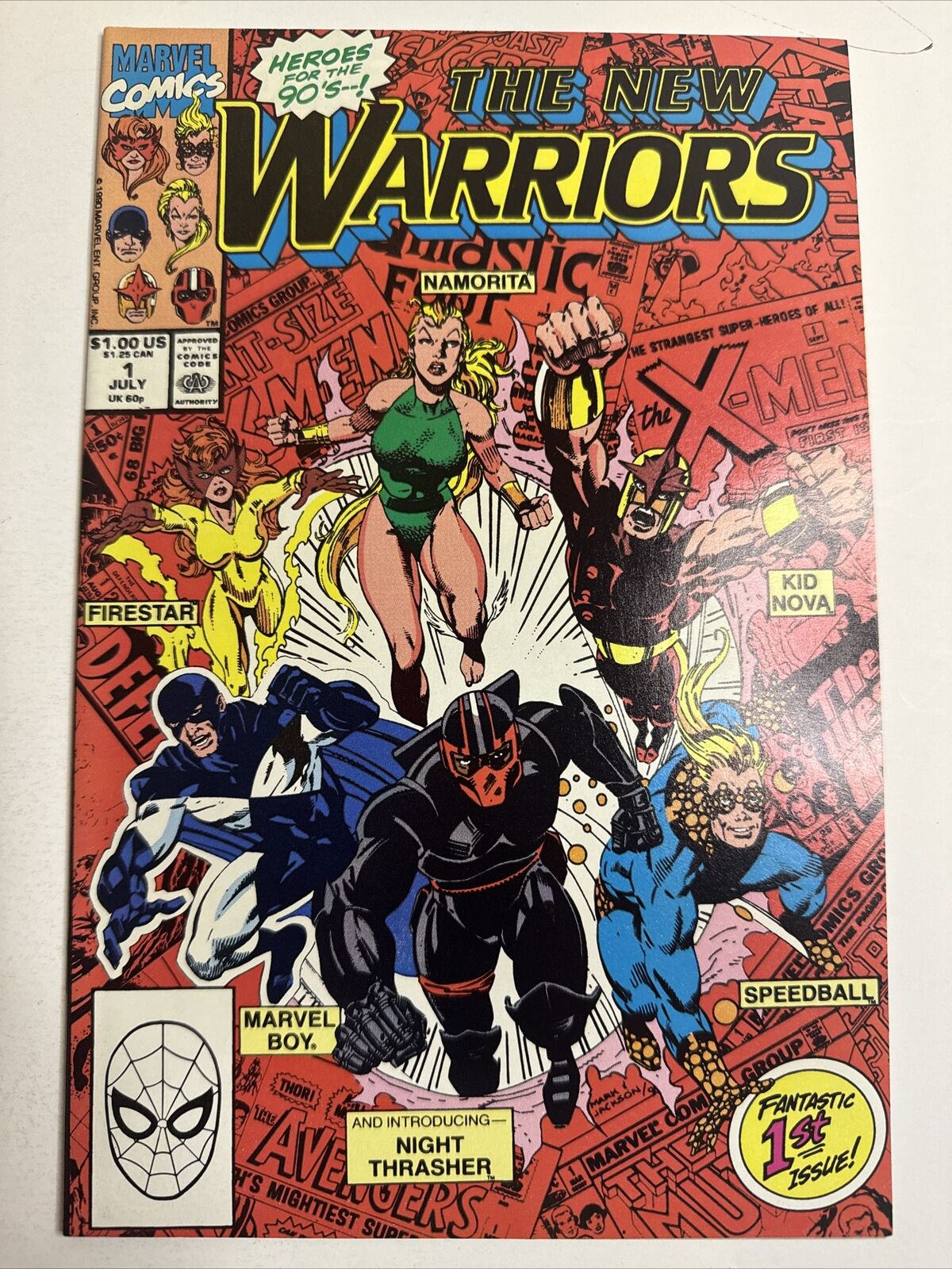 The New Warriors # 1: “From The Ground Up” 1st Night Thrasher, Marvel 1990 NM-