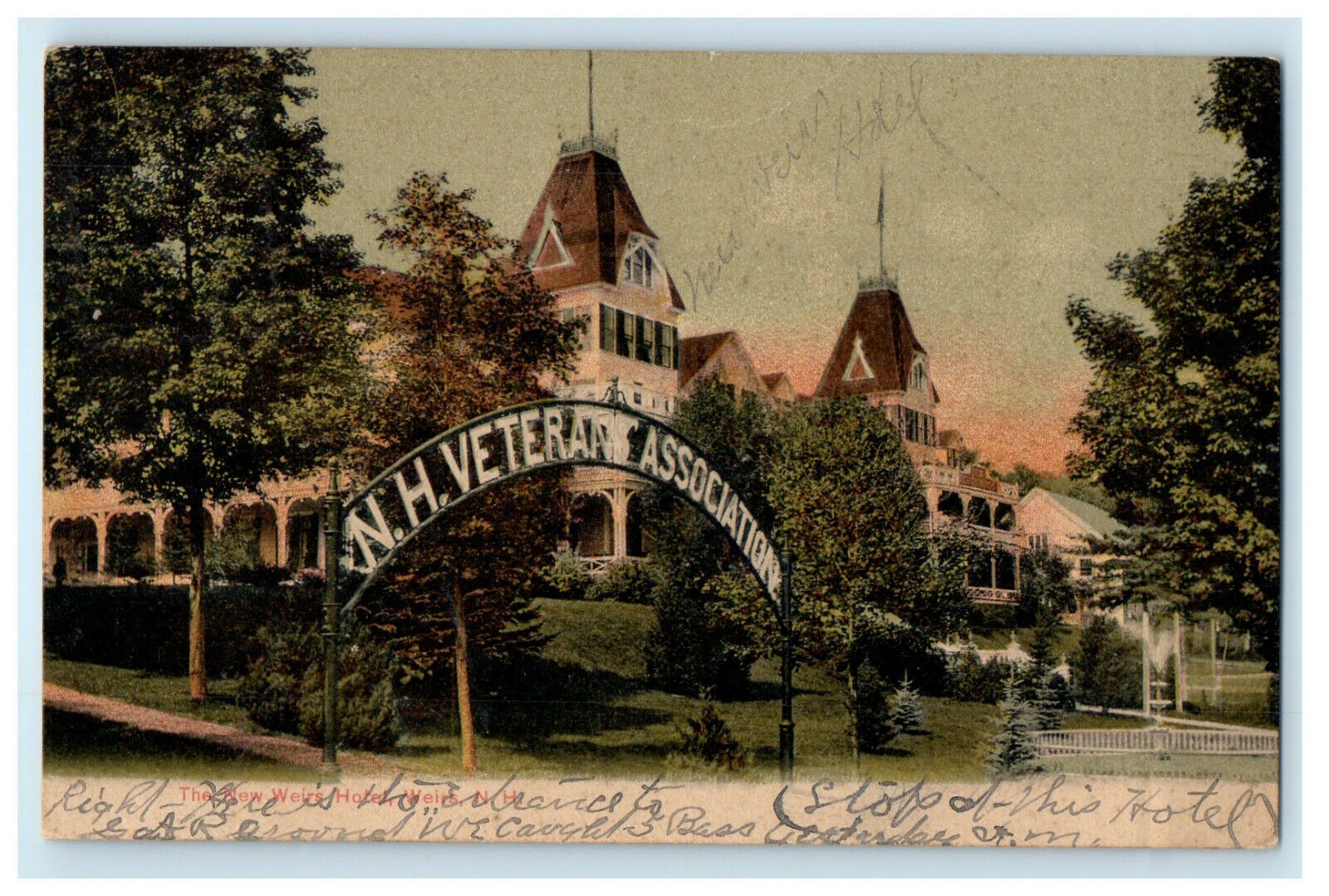 c1905s The New Weirs Hotel Weirs, New Hampshire NH Unposted Postcard