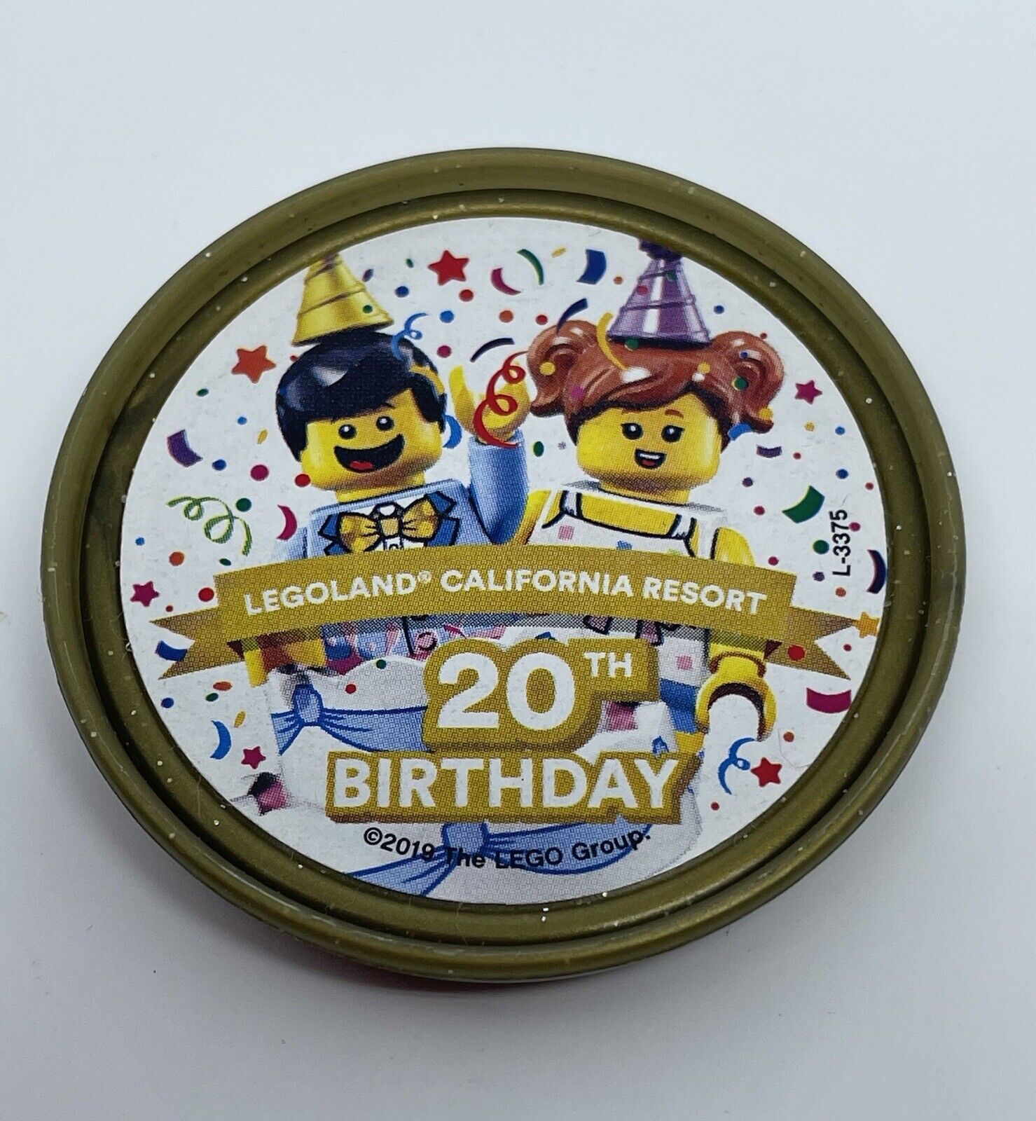 Official LEGOland California Pop Badge 20th Birthday LEGOland Resort 2019