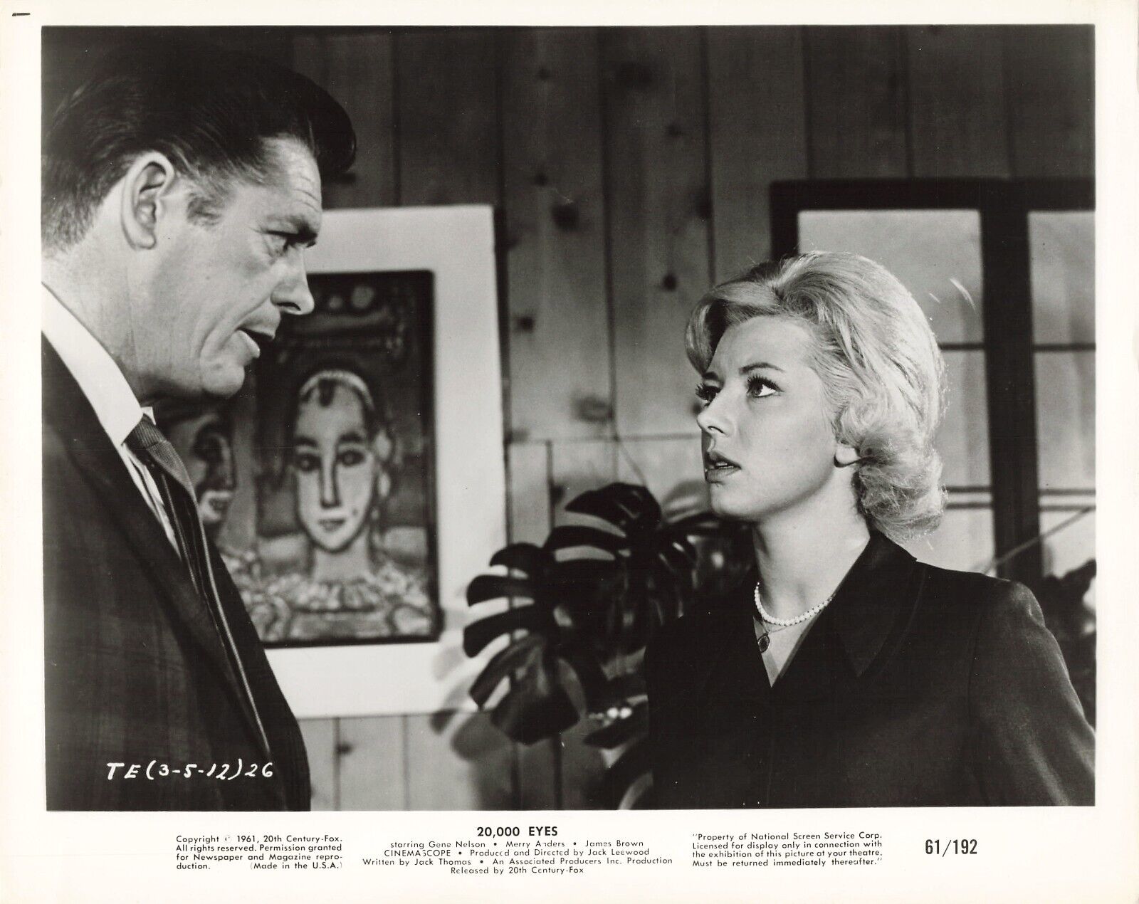 20,000 Eyes 1961 Movie Photo 8x10 Merry Anders James Brown  a*P128a
