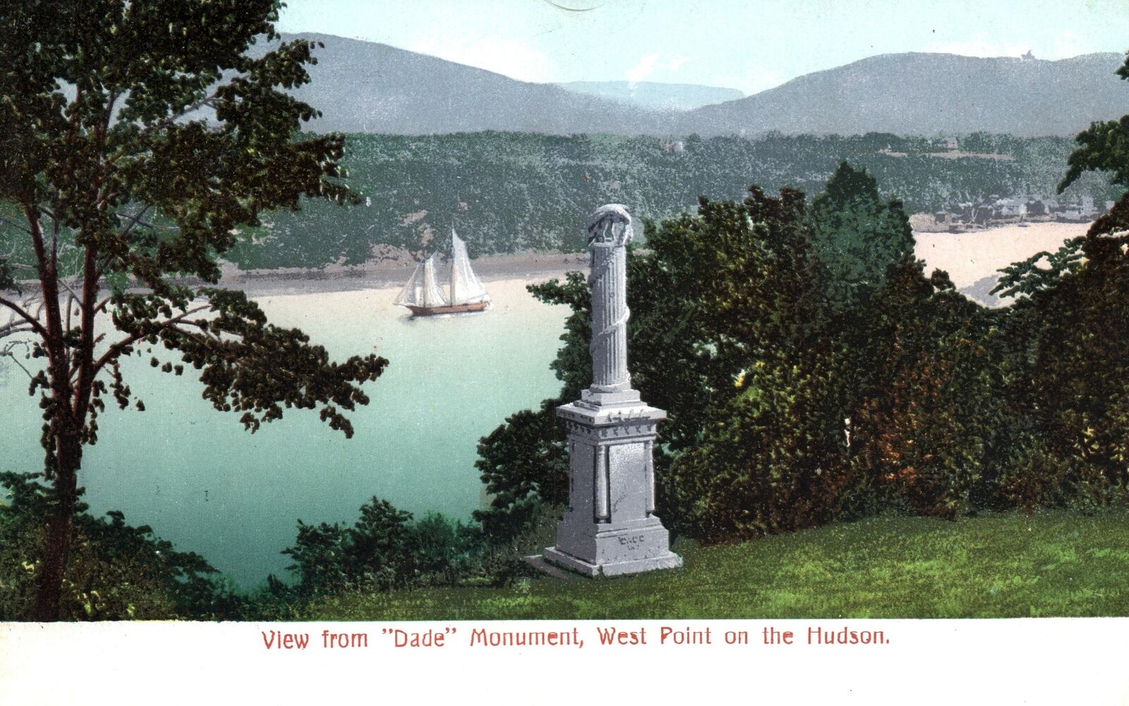 VINTAGE POSTCARD VIEW OF WEST POINT FROM \