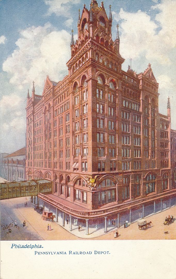 PHILADELPHIA PA - Pennsylvania Railroad Station Tuck Postcard - udb (pre 1908)