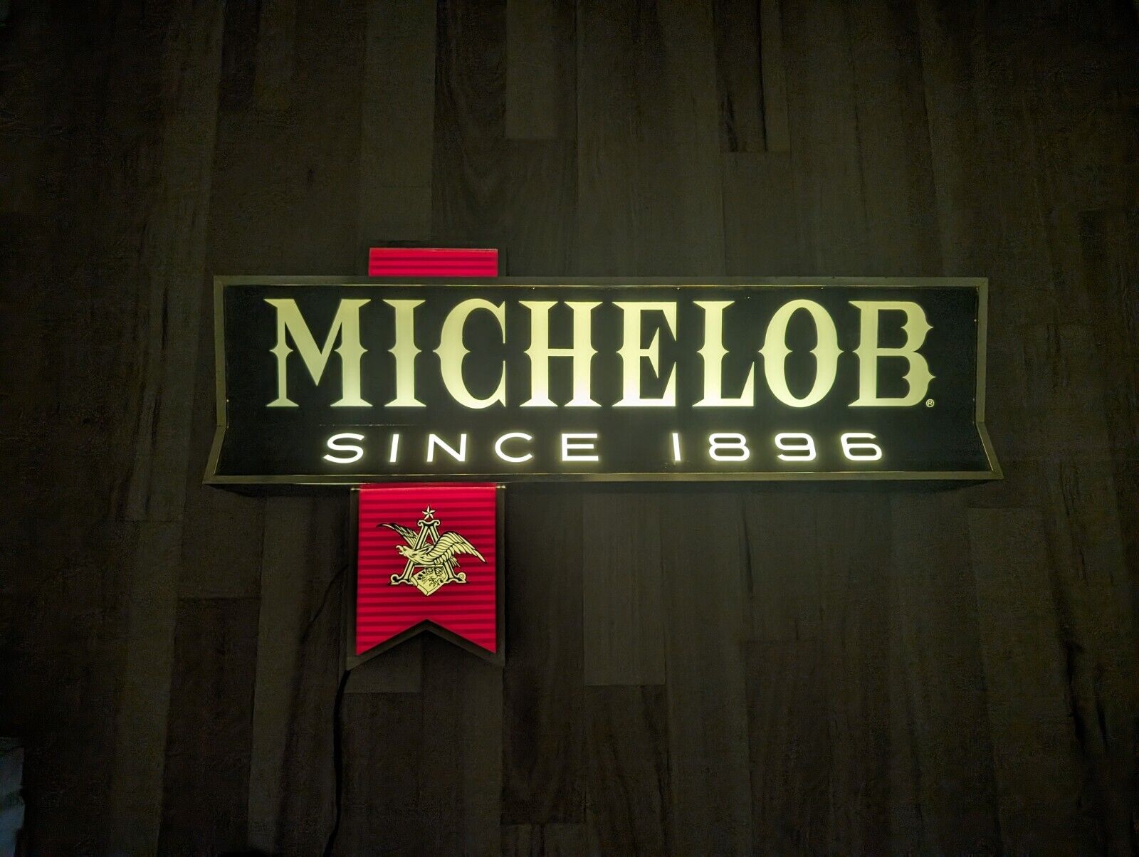Vintage 32x17 Michelob Beer Lighted Sign Double Sided Bar Advertising Rare Large