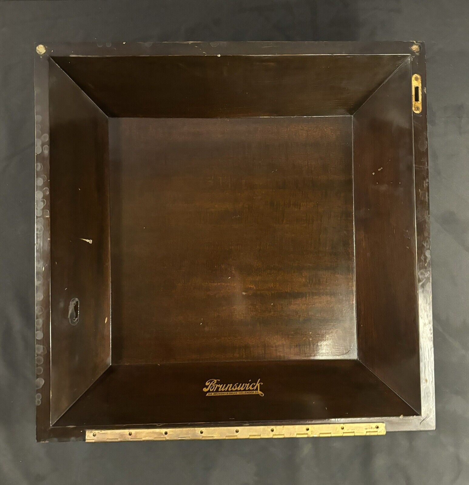 Brunswick 117 Vintage Record Player Upper Solid Wood Lid & Brass Hinge • Walnut