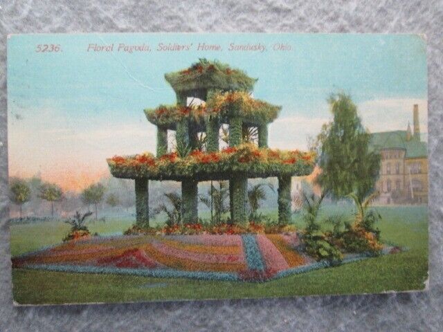 Antique Floral Pagoda, Soldiers\' Home, Sandusky, Ohio Postcard 1913