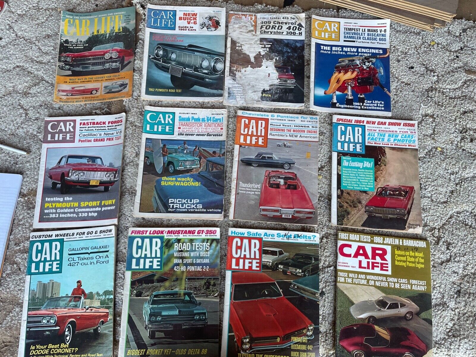 Lot 24 Vintage Car Life Magazines, 1960s, Donohue, Daytona, Camaro, Great Ads