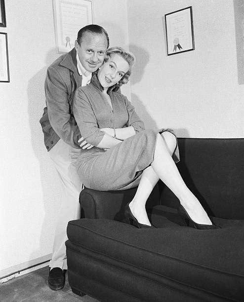 Comedian Jack Benny backs up protege Leigh Snowden whom he in- 1955 Old Photo