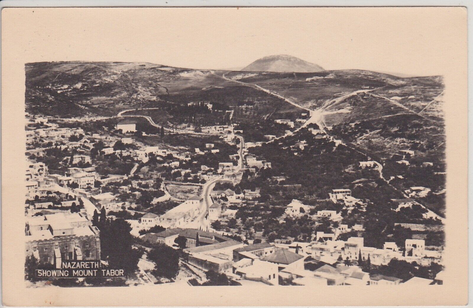 Nazareth, Israel. Mt. Tabor. Blank Back Vintage Real Photo Postcard.