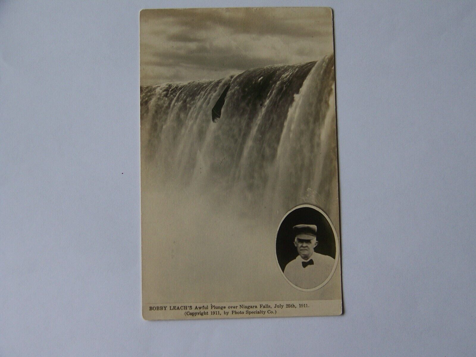 Niagara Falls New York NY Bobby Leach 1911 Plunge RPPC Real Photo