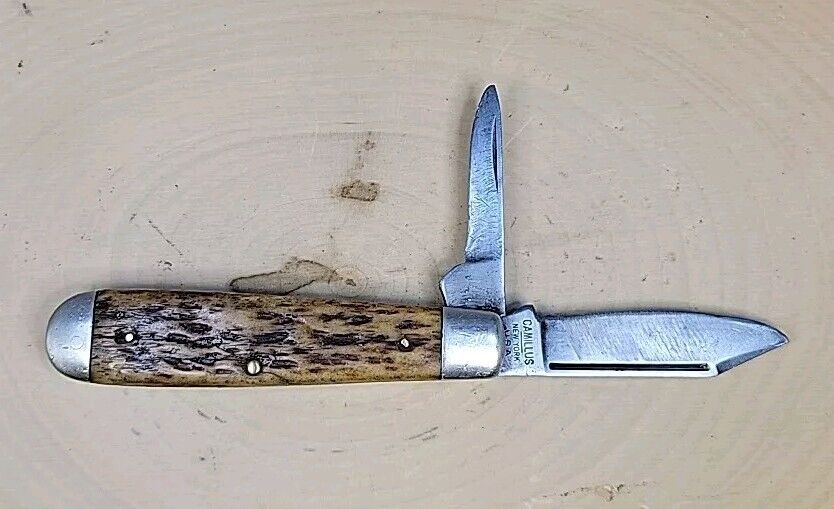 Vintage Camillus New York #12, 2 Blade Medium Jack Knife Folding Pocket Knife