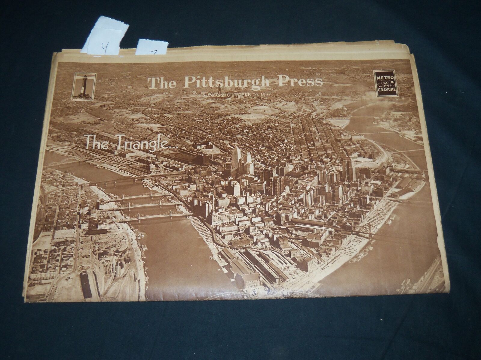 1937 OCT 20 THE PITTSBURGH PRESS SUNDAY ROTO SECTION - THE TRIANGLE - NP 4532